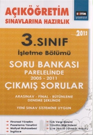 Açıköğretim Sınavlarına Hazırlık 3. Sınıf İşletme Bölümü 2012